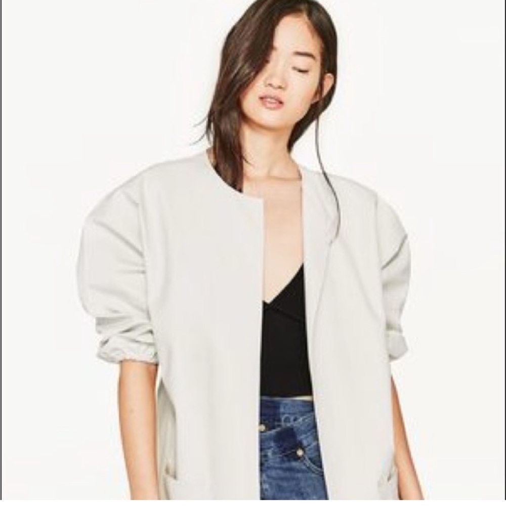 Zara Women's White Vegan Leather Jacket